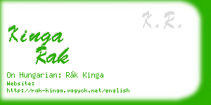 kinga rak business card